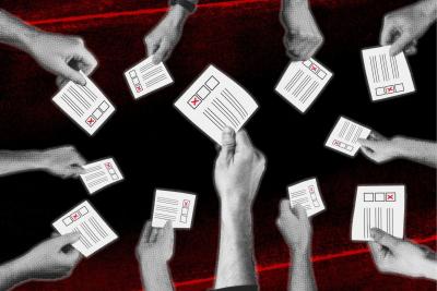 Zettel und Kreuz - Betriebsratswahl